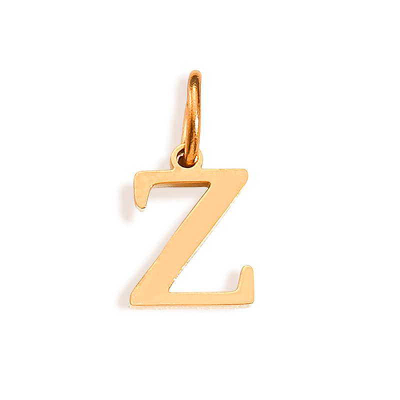 Fashion Z-rose Gold Stainless Steel 26 Letters Diy Pendant