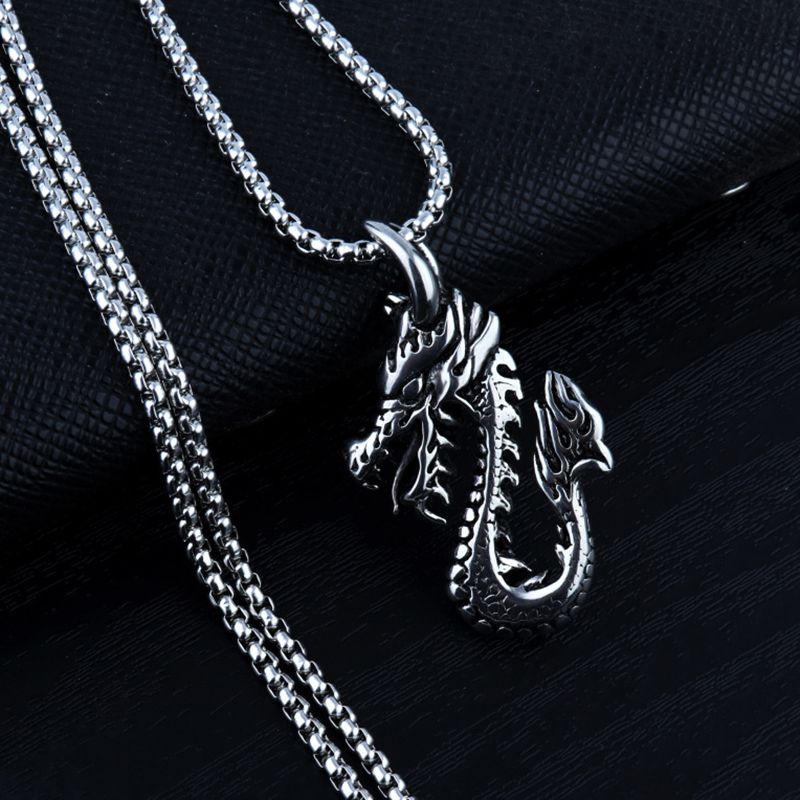 Fashion Dragon Stainless Steel Dragon Necklace For Men