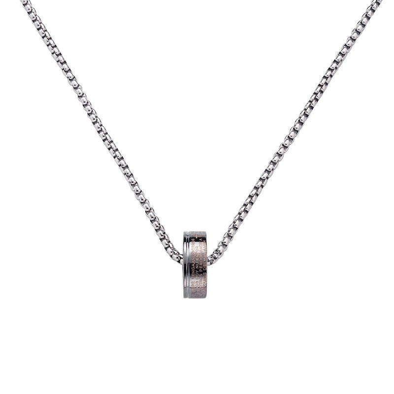 Fashion Necklace Ring-2.5 Titanium Steel Chain 70cm Men's Titanium Steel Geometric Ring Necklace