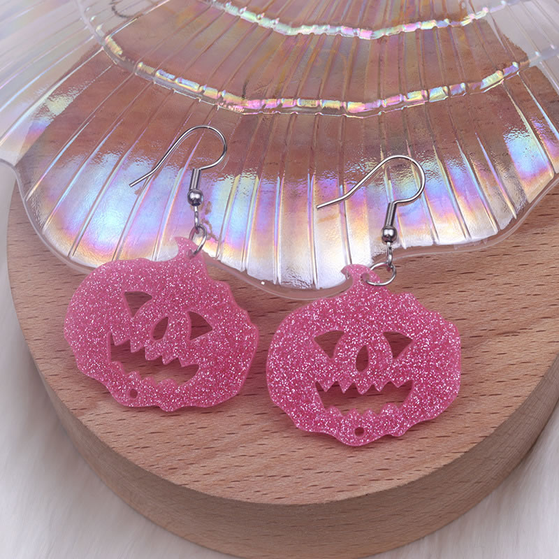 Fashion Pink Pumpkin Acrylic Pumpkin Earrings