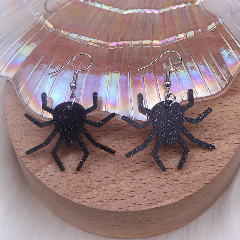 Fashion Black Spider Acrylic Spider Earrings