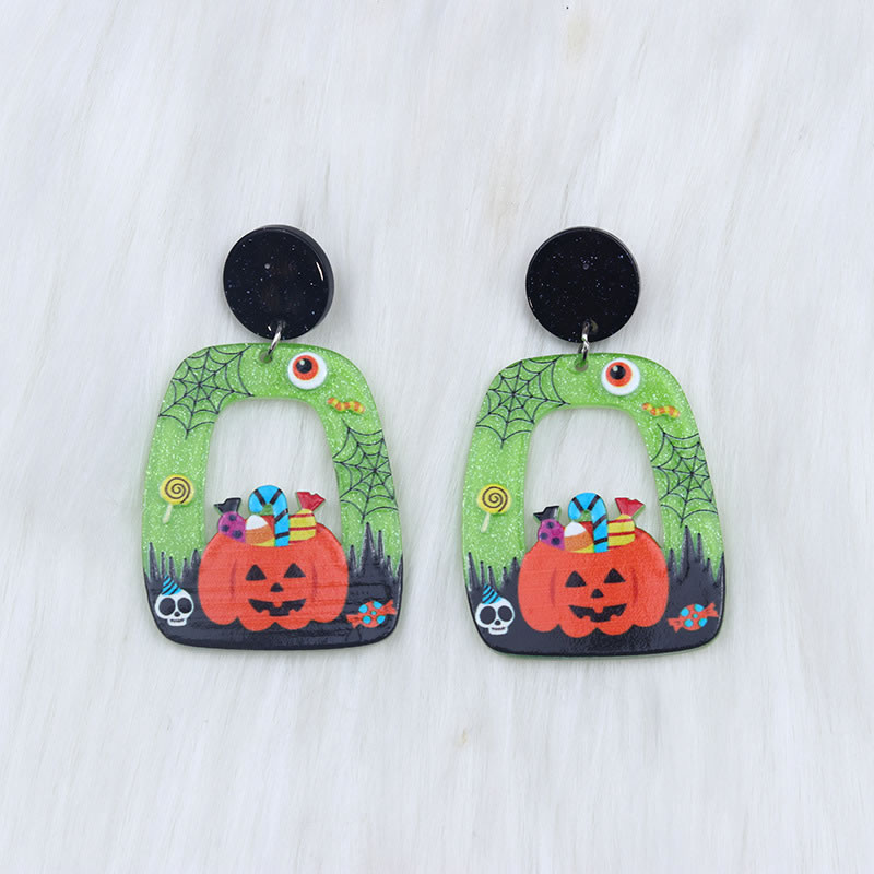 Fashion Pumpkin Acrylic Print Pumpkin Square Earrings