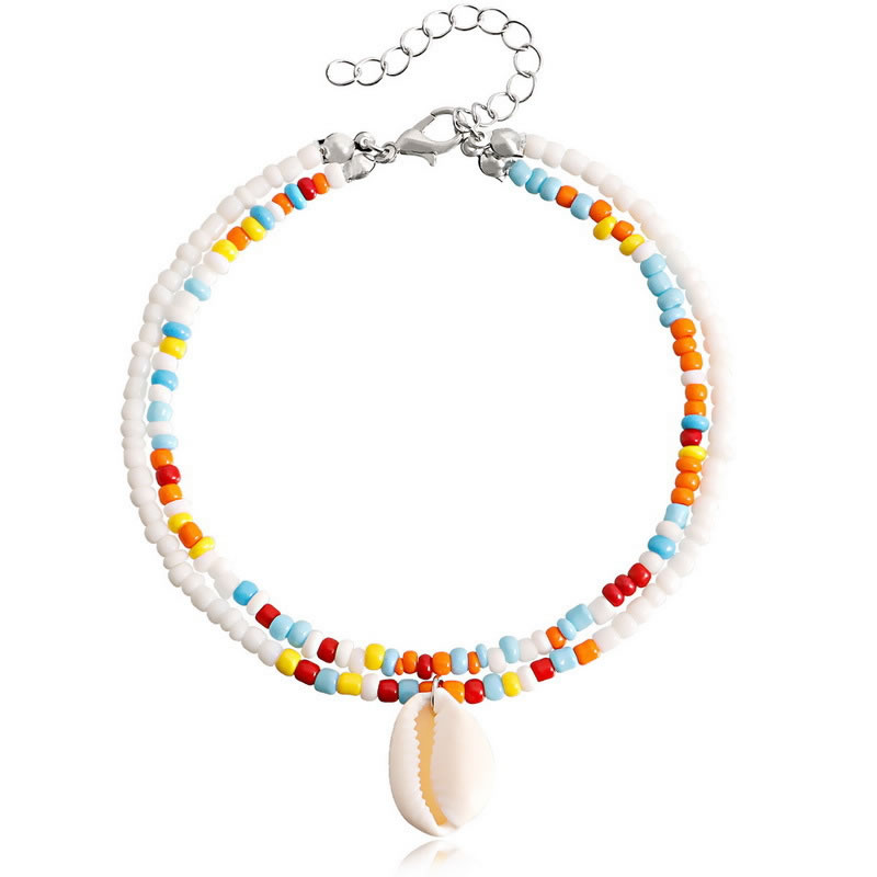 Fashion Color-2 Beaded Shell Anklet