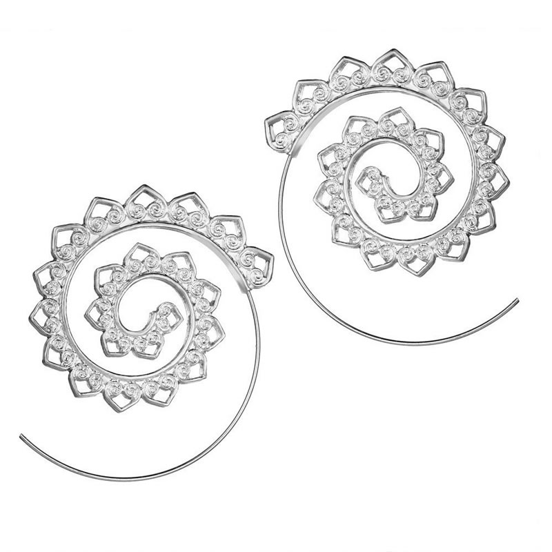 Fashion 14# Alloy Swirl Gear Stud Earrings
