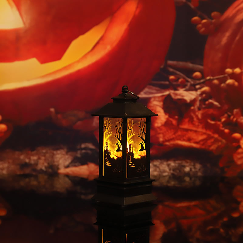 Fashion Lantern Pumpkin Witch (with Battery) Plastic Pumpkin Witch Wind Lantern Ornament