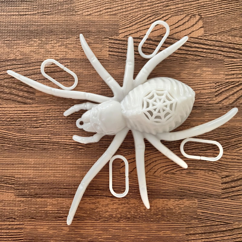 Fashion White Spider Light (with Battery) Plastic Imitation Spider Toy