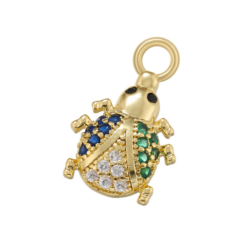 Fashion Gold Color Diamond Beetle Copper And Diamond Beetle Pendant Accessory