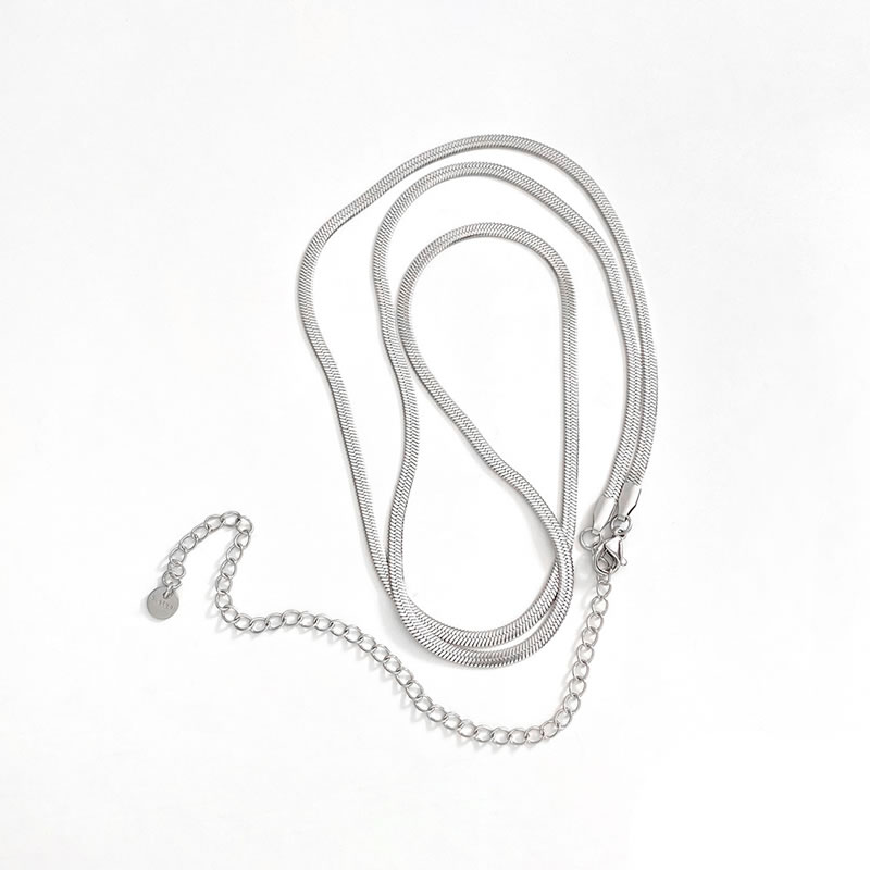 Fashion Single Layer Silver Stainless Steel Snake Waist Chain