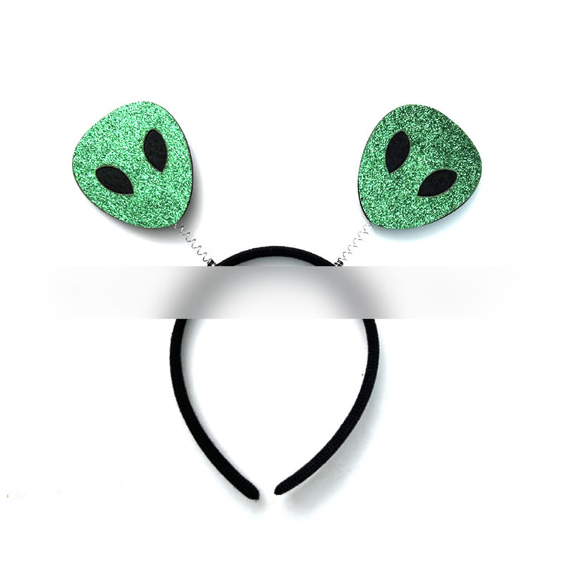 Fashion Green Felt Alien Headband