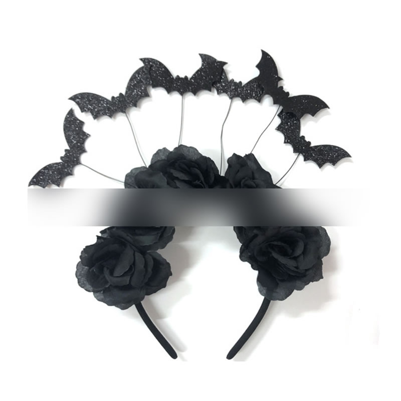 Fashion Bat Style Non-woven Black Rose Bat Spider Headband