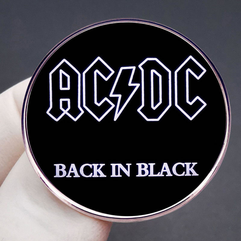 Fashion Ac/dc Band Alloy Lacquer Geometric Brooch