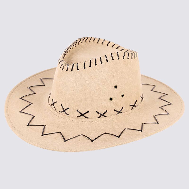 Fashion Camel Denim Embroidered Jazz Hat