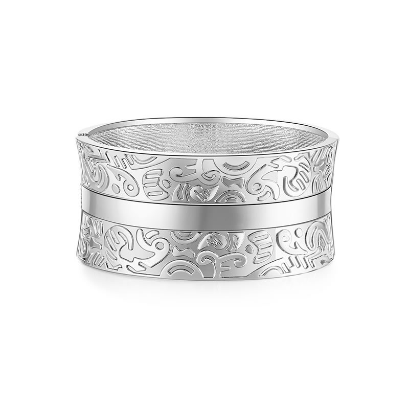 Fashion Silver Metal Embossed Bracelet