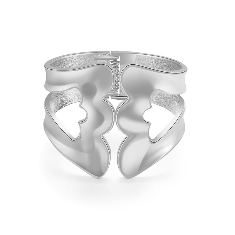 Fashion Silver Metal Geometric Hollow Irregular Open Bracelet