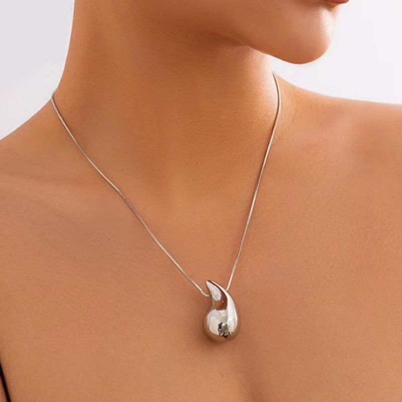 Fashion Silver Copper Water Drop Necklace