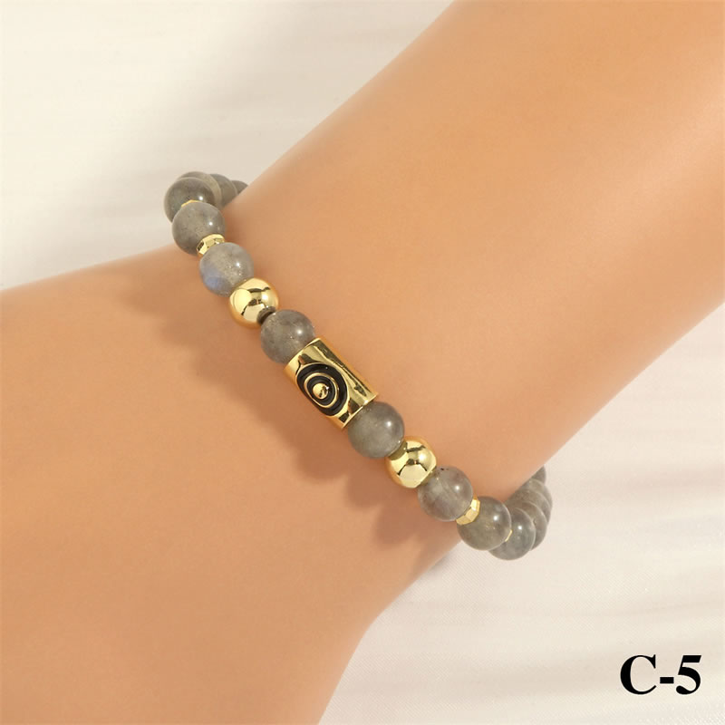 C-labradorite Semi-precious Stone Beaded Bracelet