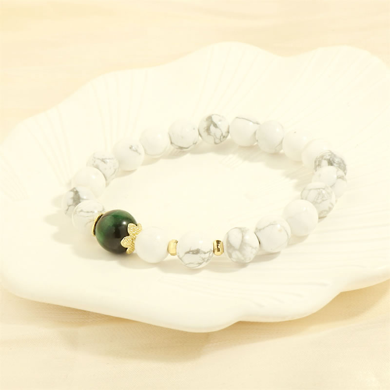 White Pine Geometric Semi-precious Stone Beaded Bracelet