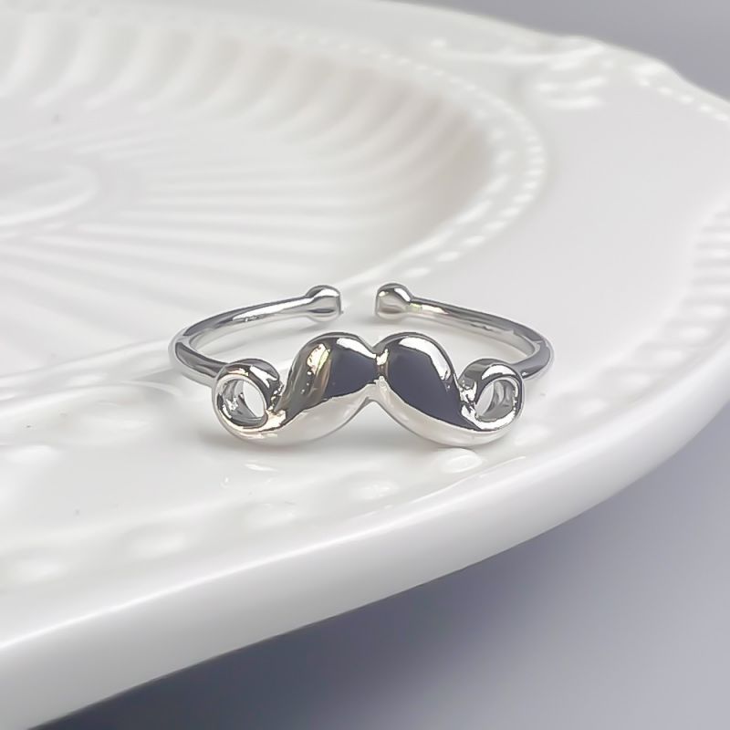 Fashion 3# Pure Copper Mustache Split Ring