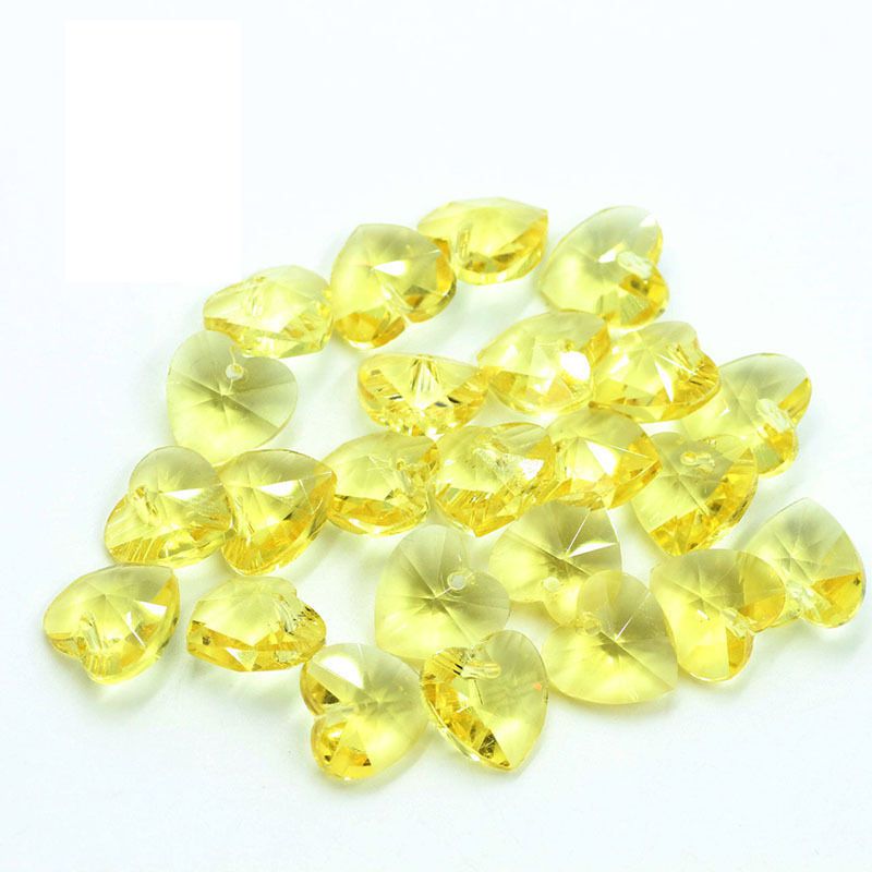 Fashion Light Yellow 30 Pieces Love Crystal Diy Accessories