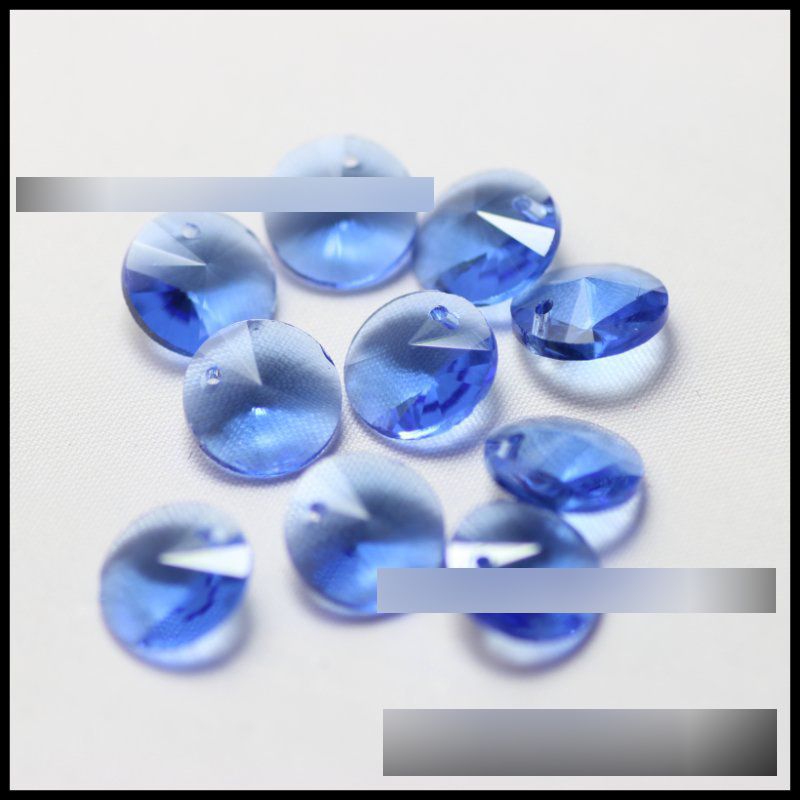 Fashion Light Blue 50 Pieces Single Hole Satellite Round Crystal Diy Accessories