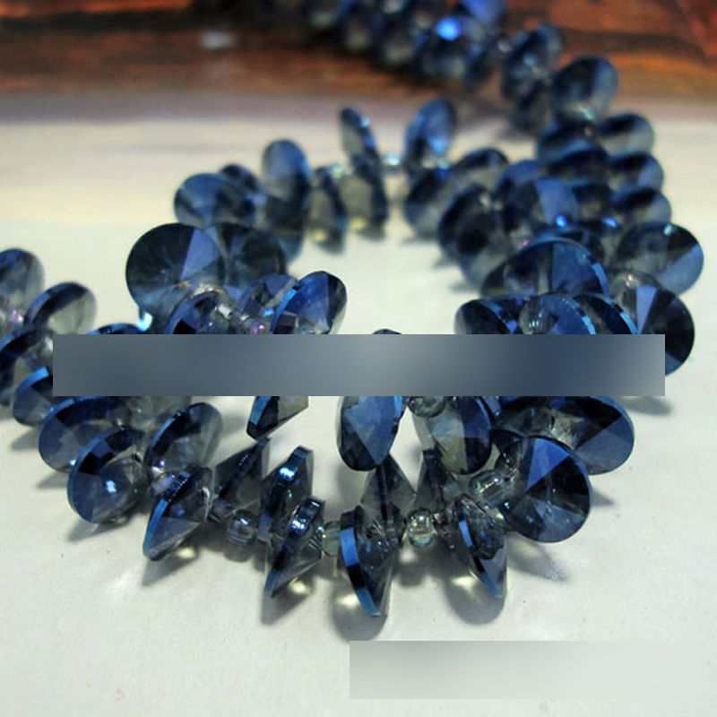 Fashion Plated Ink Blue 50 Pieces Single Hole Satellite Round Crystal Diy Accessories