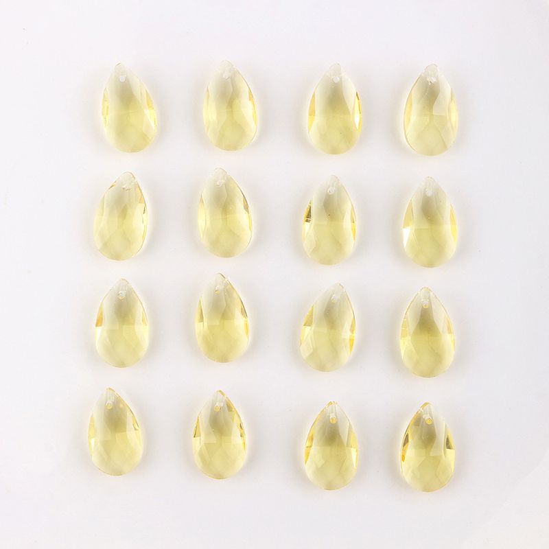 Fashion Light Yellow 20 Pieces Drop-shaped Crystal Diy Accessories