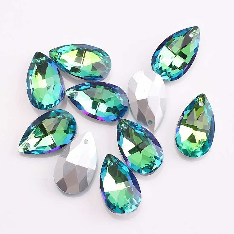 Fashion Green Light 20 Drop-shaped Crystal Diy Accessories