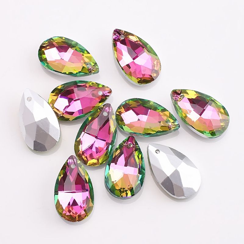 Fashion Rose Red 20pcs Drop-shaped Crystal Diy Accessories