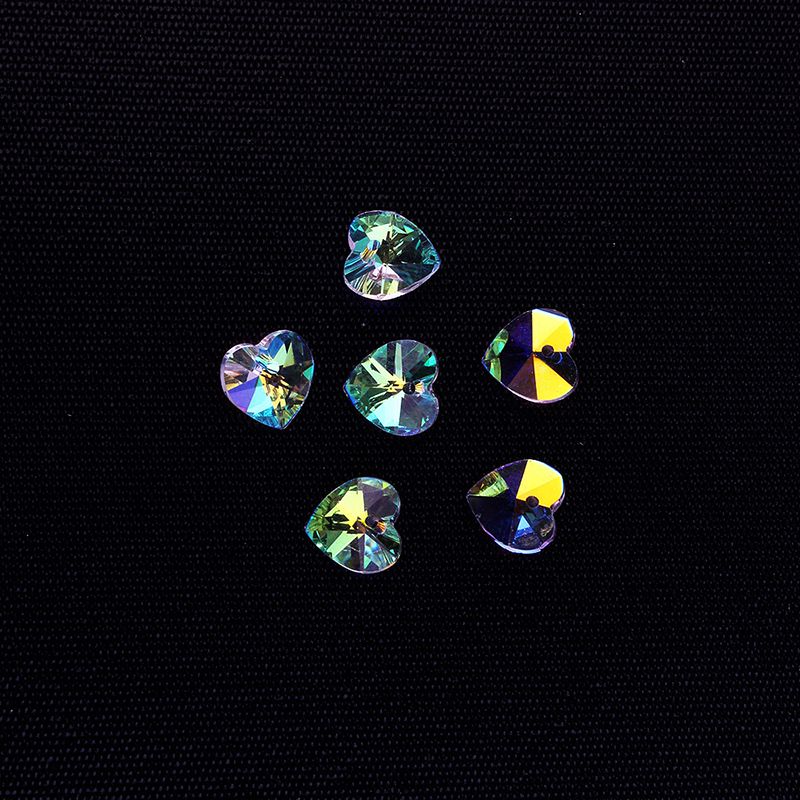 Fashion Rainbow Ab 10mm Hearts 20pcs Love Crystal Diy Accessories