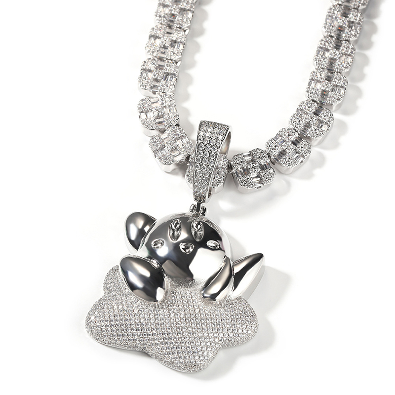 Fashion Silver+3mm24inch Steel Twist Chain Copper And Diamond Geometric Cartoon Men's Necklace