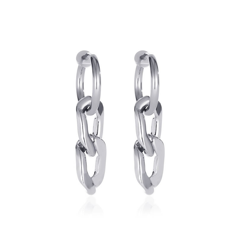 Fashion Silver Men's Alloy Chain Earrings