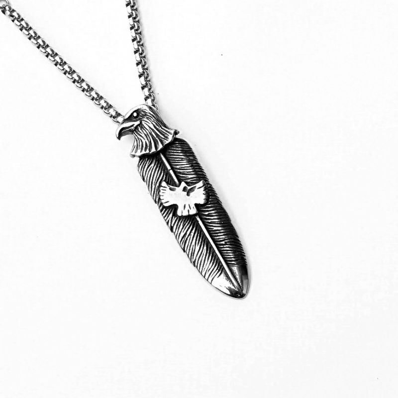Fashion Leaf + Stainless Steel Chain Stainless Steel Leaf Men's Necklace
