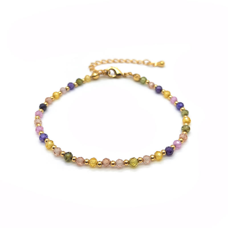 Fashion Bracelet Multicolored Zirconia Faceted Crystal Beaded Bracelet