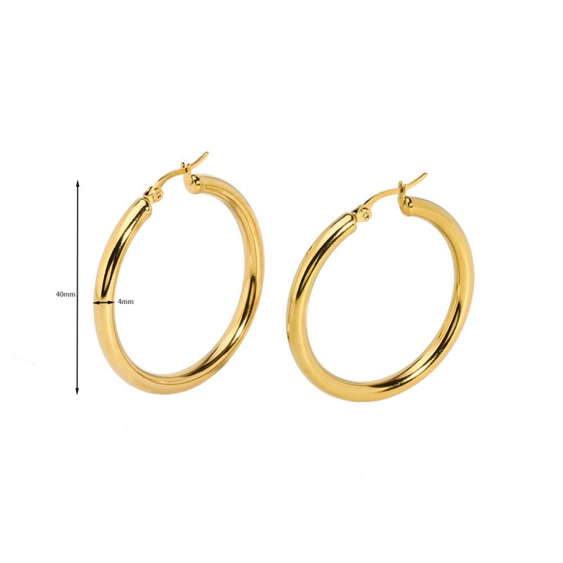 Fashion 2# Stainless Steel Geometric Round Earrings