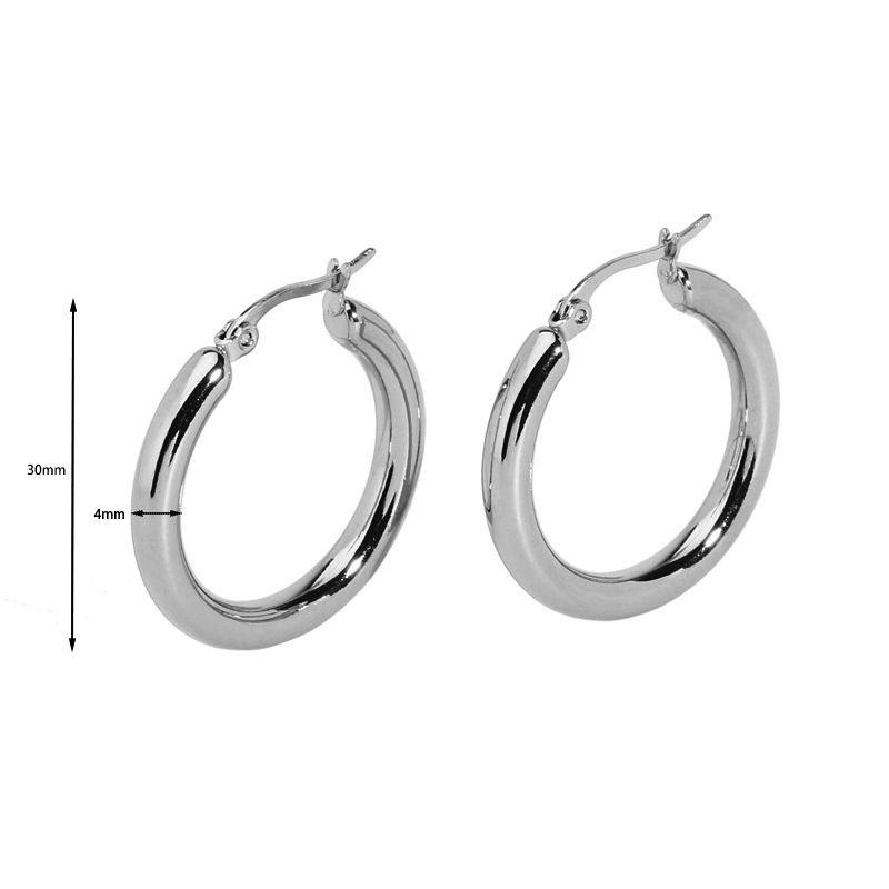 Fashion 4# Stainless Steel Geometric Round Earrings