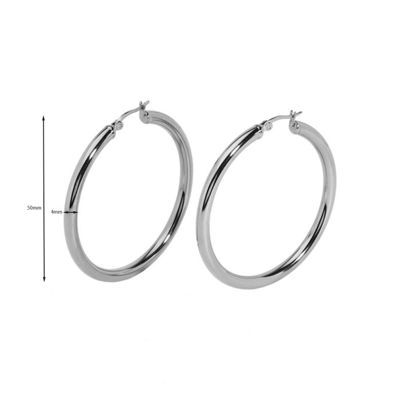 Fashion 6# Stainless Steel Geometric Round Earrings