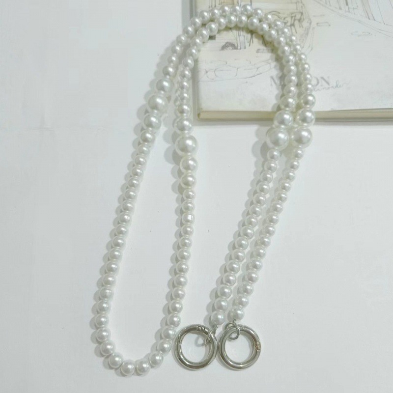 Fashion Regular Style + Silver Round Buckle 20cm Suitable For Hand Small And Large Pearl Beaded Bag Chain