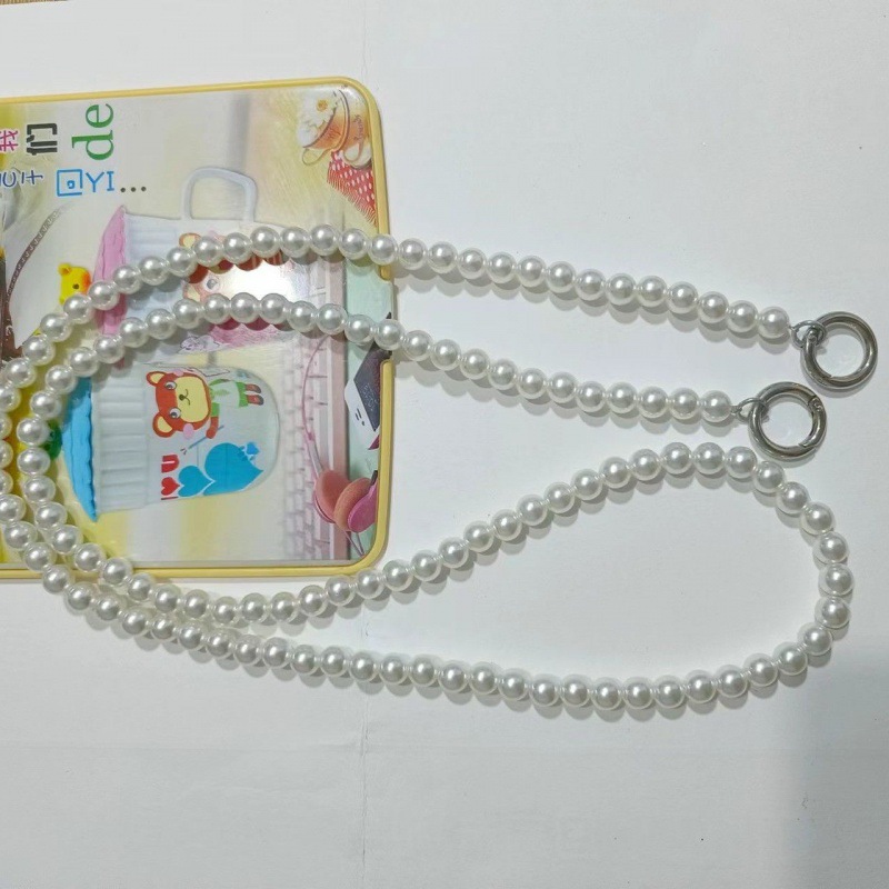 Fashion 10mm Pearl + Silver Round Buckle 20cm Suitable For Hand Small And Large Pearl Beaded Bag Chain