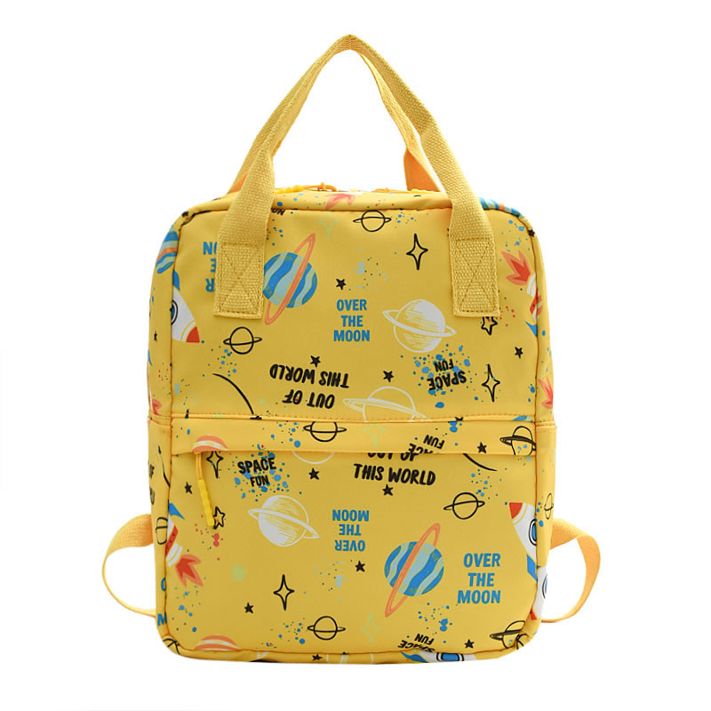 Fashion Yellow Nylon Printed Large Capacity Cartoon Kids Backpack