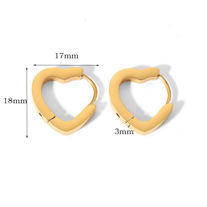 Fashion 17# Titanium Steel Geometric Three-dimensional Hollow Earrings