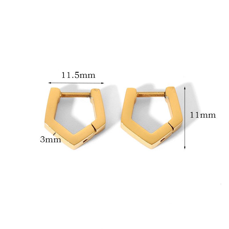 Fashion 20# Titanium Steel Geometric Three-dimensional Hollow Earrings