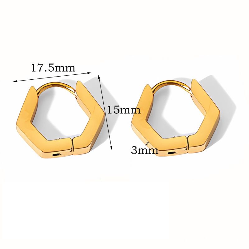 Fashion 42# Titanium Steel Geometric Three-dimensional Hollow Earrings