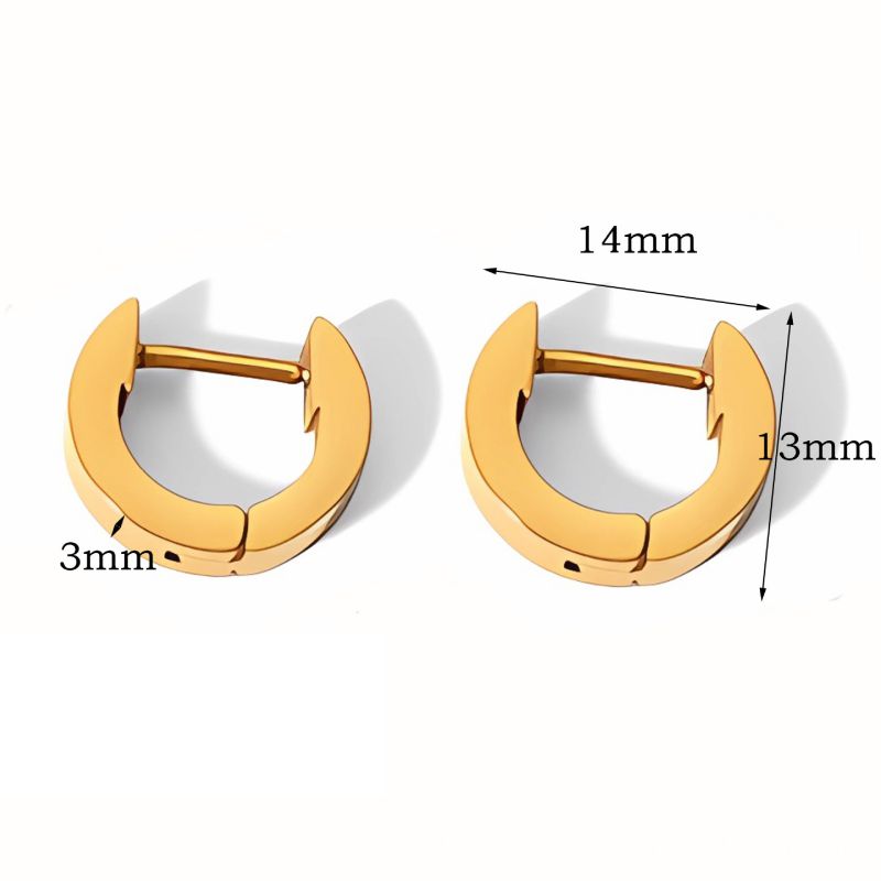 Fashion 44# Titanium Steel Geometric Three-dimensional Hollow Earrings