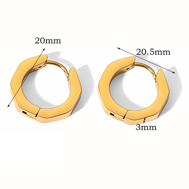 Fashion 47# Titanium Steel Geometric Three-dimensional Hollow Earrings