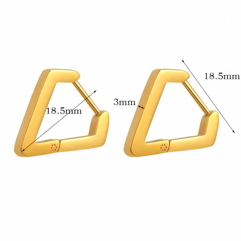 Fashion 59# Titanium Steel Geometric Three-dimensional Hollow Earrings