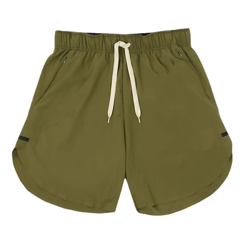 Fashion Army Green Board Cotton Drawstring Shorts