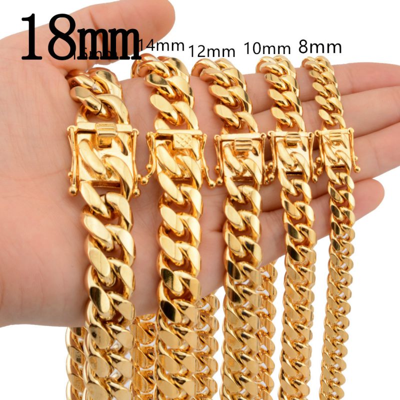 Fashion 18mm22cm Bracelet Stainless Steel Geometric Chain Men's Bracelet