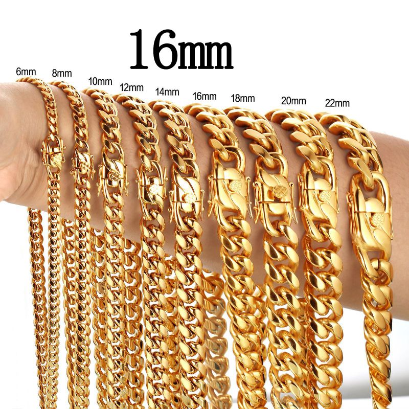 Fashion 16mm32 Inches 81cm Stainless Steel Geometric Chain Necklace