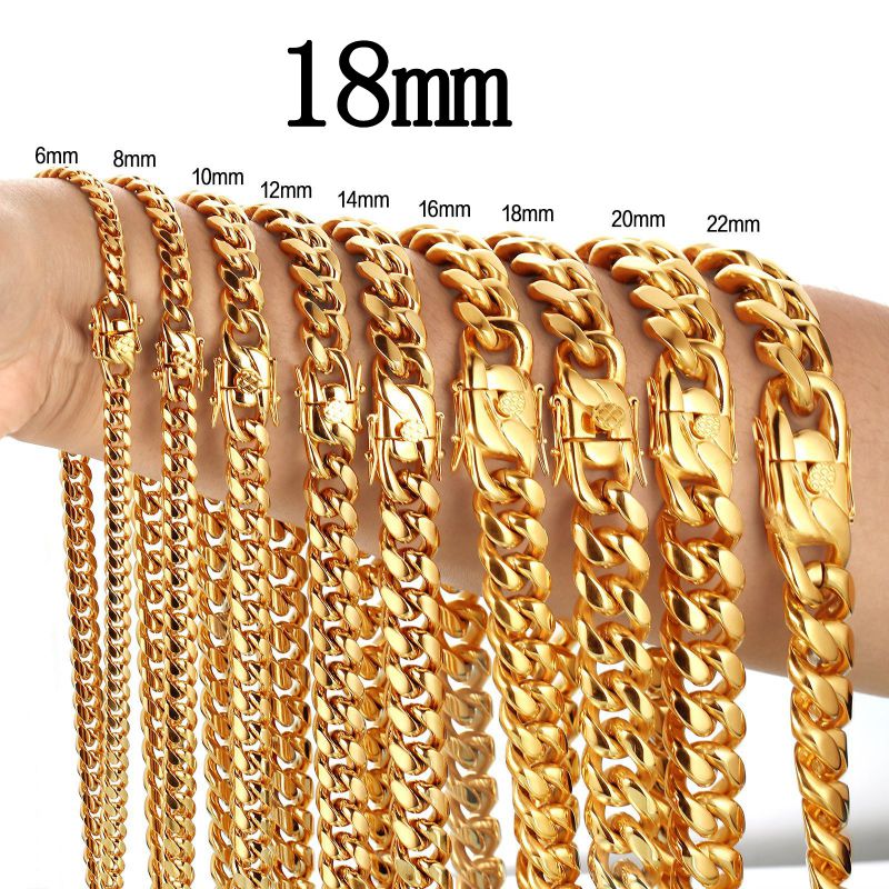 Fashion 18mm18 Inches 46cm Stainless Steel Geometric Chain Necklace