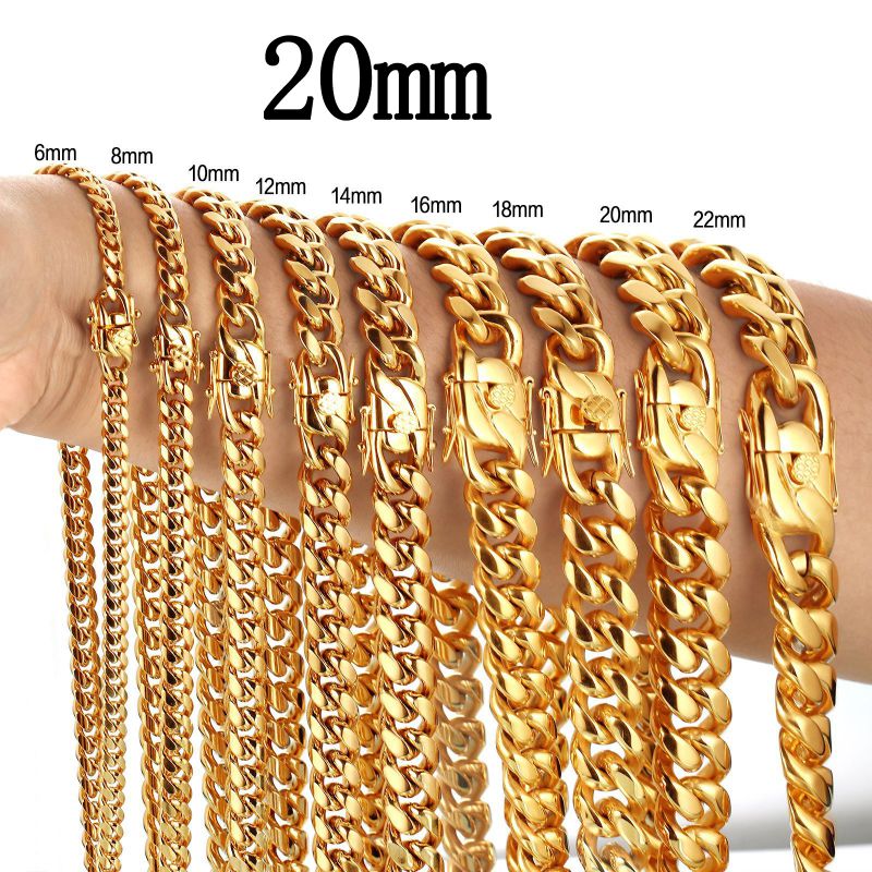 Fashion 20mm22 Inches 56cm Stainless Steel Geometric Chain Necklace